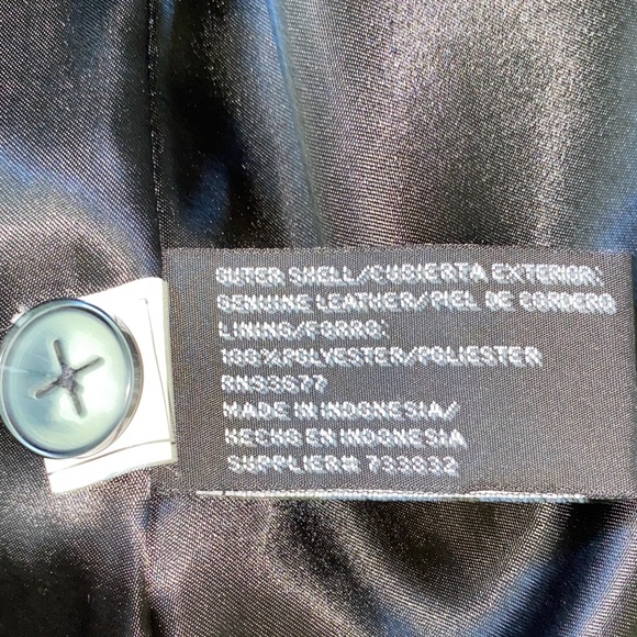 WORTHINGTON lambskin leather longline vintage classic button coat jacket size L - Picture 7 of 12